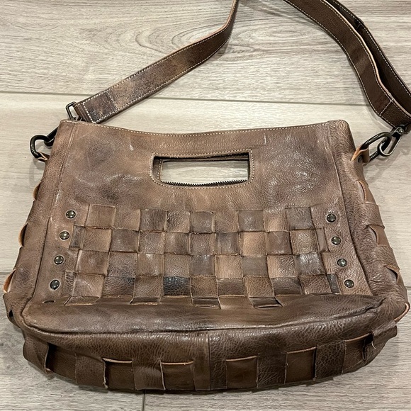 Bed Stu Orchid Studded Leather Satchel Purse/Bag - Picture 6 of 9